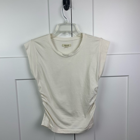 Madewell XXS Side-Cinch Muscle Tee Ivory Off White - Picture 4 of 8